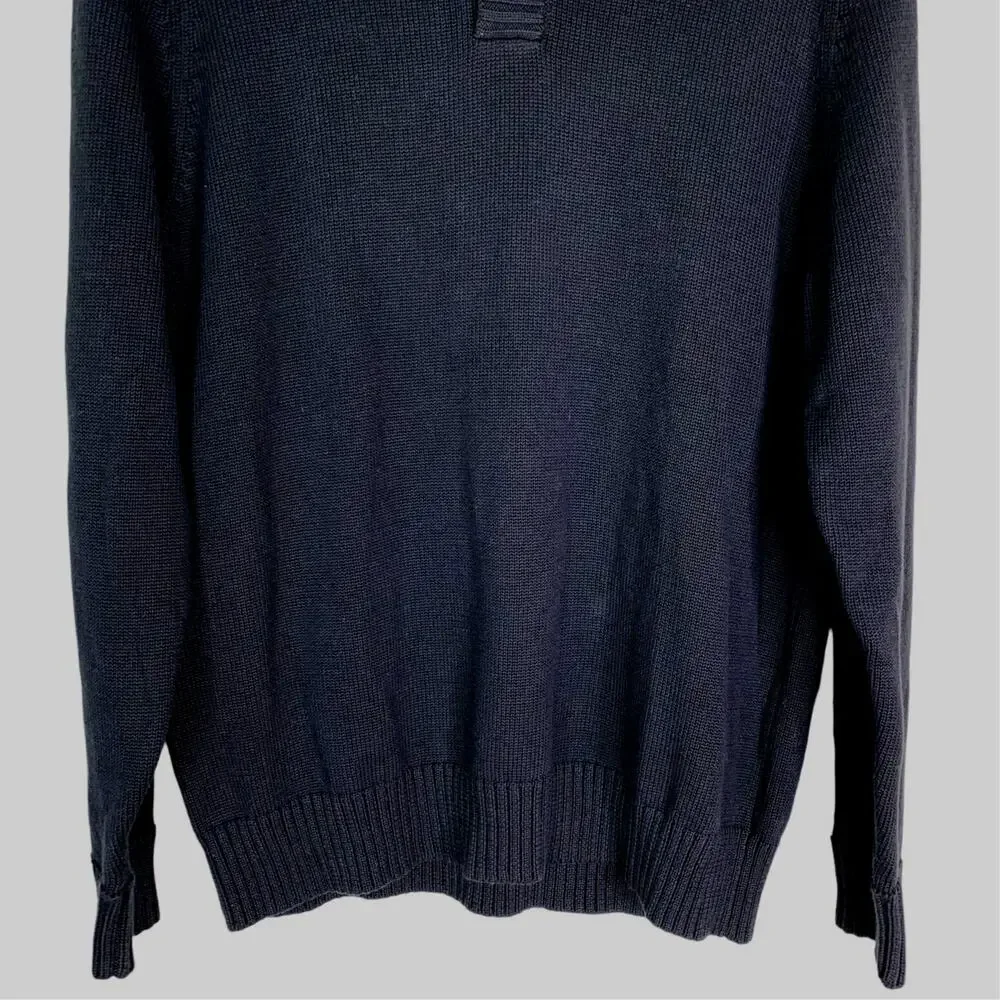 J Crew Mens Sweater Pullover Small Black Cotton Buttons New
